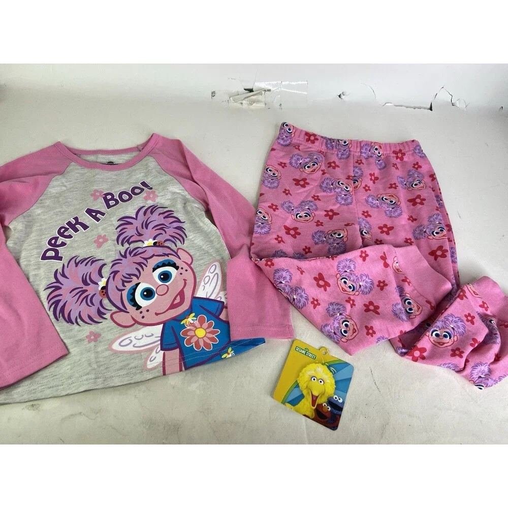Sesame Street Abby Cadabby 2 Piece Long Sleeve Top Pants Outfit Set Girls 3T